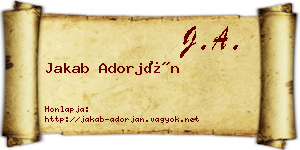 Jakab Adorján névjegykártya