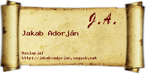 Jakab Adorján névjegykártya