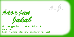 adorjan jakab business card