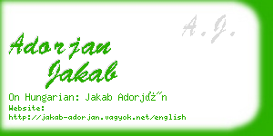 adorjan jakab business card